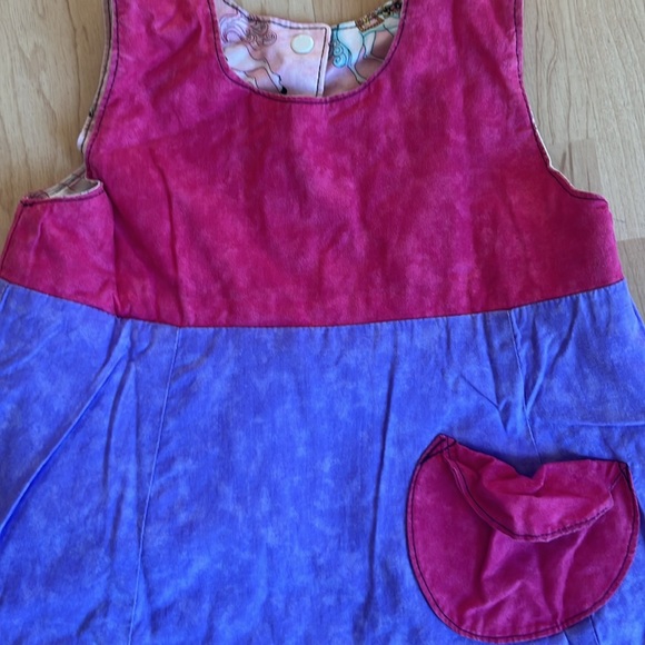 Reversible dress. Little girls size.  Handmade. Unicorns one side/purple other. - Picture 6 of 11